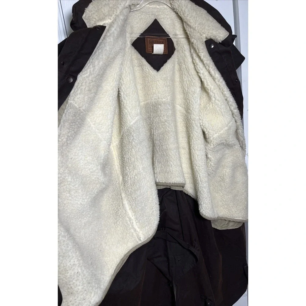 AUSTRALIAN OUTBACK Outfitters Genuine Duster Coat Mens Size L Oilskins Liner